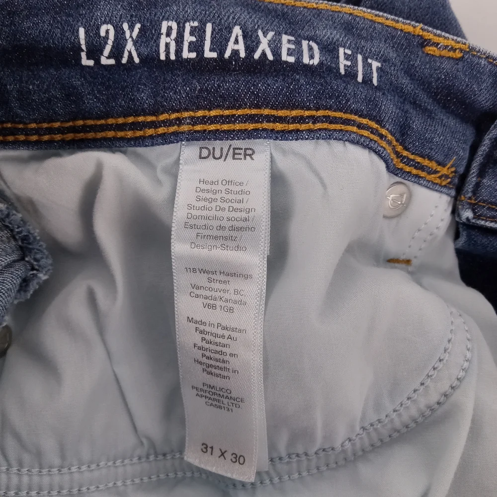 DUER L2X Performance Denim Relaxed Fit Jeans Men's 31x30 Blue Stretch Gorpcore